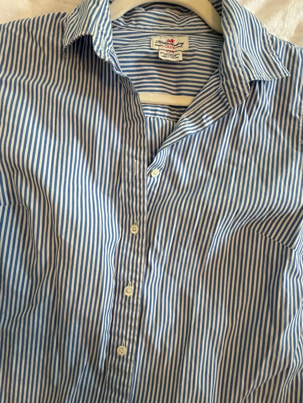 J. Crew Classic Blue Striped Button-Down Haberdashery Shirt